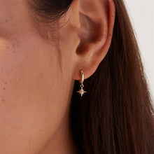 Load image into Gallery viewer, Octagonal star earrings, star element earrings, simple diamond-encrusted zircon earrings
