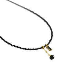 Load image into Gallery viewer, Black spinel beaded pendant necklace