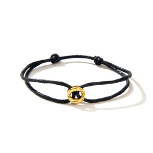 Stainless steel lucky symbol fortune bead woven rope bracelet