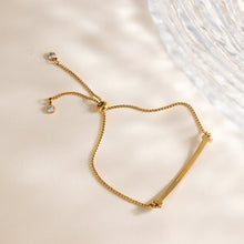 Load image into Gallery viewer, 18K gold stainless steel white rhinestone smiling face pull-out bracelet