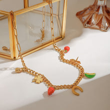 Load image into Gallery viewer, Sweet fruit pendant stainless steel necklace