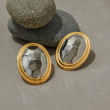Load image into Gallery viewer, Stainless steel gold and silver color-matched stud earrings