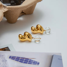 Load image into Gallery viewer, Stainless steel glass bead pendant earrings