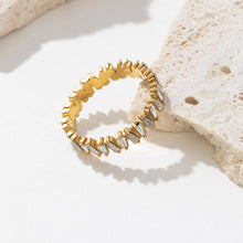 Load image into Gallery viewer, A golden stainless steel ring set with zirconium