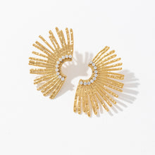 Load image into Gallery viewer, Stainless steel fan-shaped wing hollowed-out line earrings