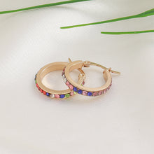 Load image into Gallery viewer, 18K real gold electroplated stainless steel earrings with zirconium ear buckles