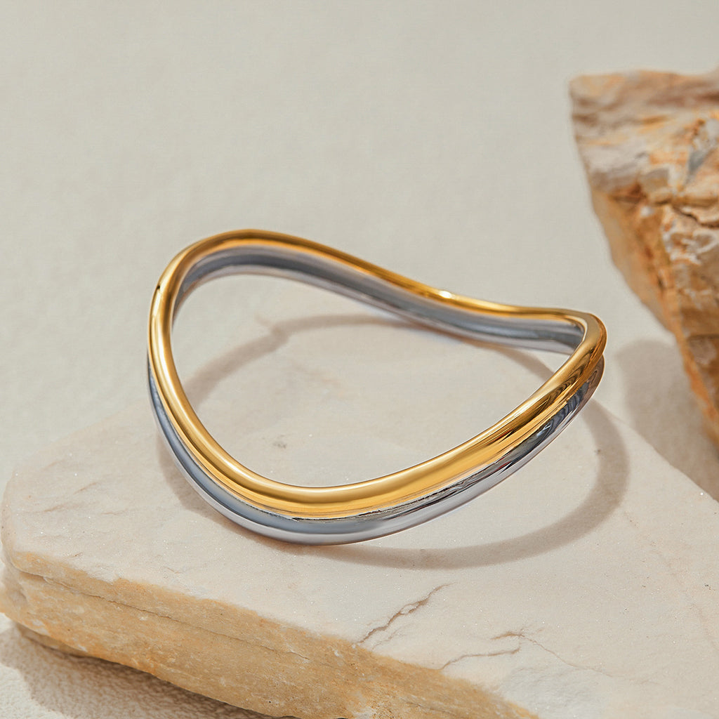 18K gold, stainless steel, gold and silver color-matched bracelet