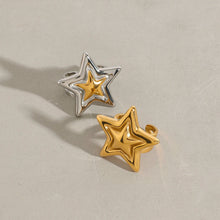 Load image into Gallery viewer, Five-pointed star stainless steel golden steel ring