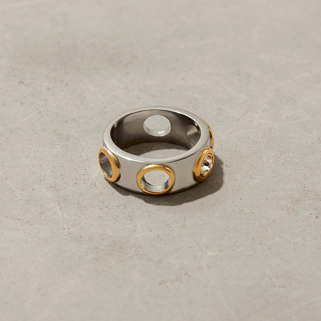 Stainless steel zircon ring