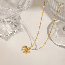 Load image into Gallery viewer, Stainless steel bow pendant necklace