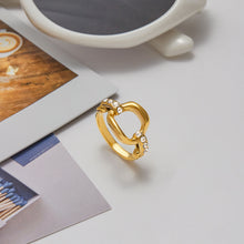 Load image into Gallery viewer, Stainless steel rhinestone ring