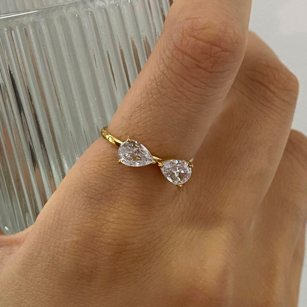 A 3-piece set of stainless steel diamond-encrusted stackable rings