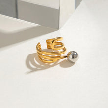 Load image into Gallery viewer, A stainless steel, gold and silver dual-color, multi-layer steel ball open ring