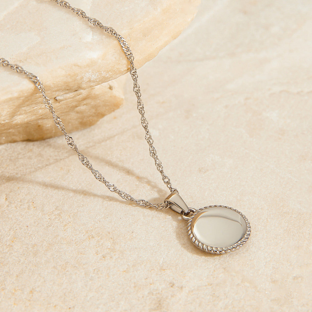 Stainless steel angel pendant necklace