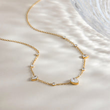 Load image into Gallery viewer, Stainless steel electroplated 18K gold white teardrop zircon necklace