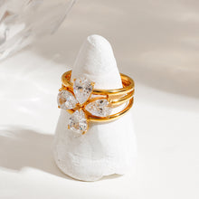 Load image into Gallery viewer, A 3-piece set of stainless steel diamond-encrusted stackable rings