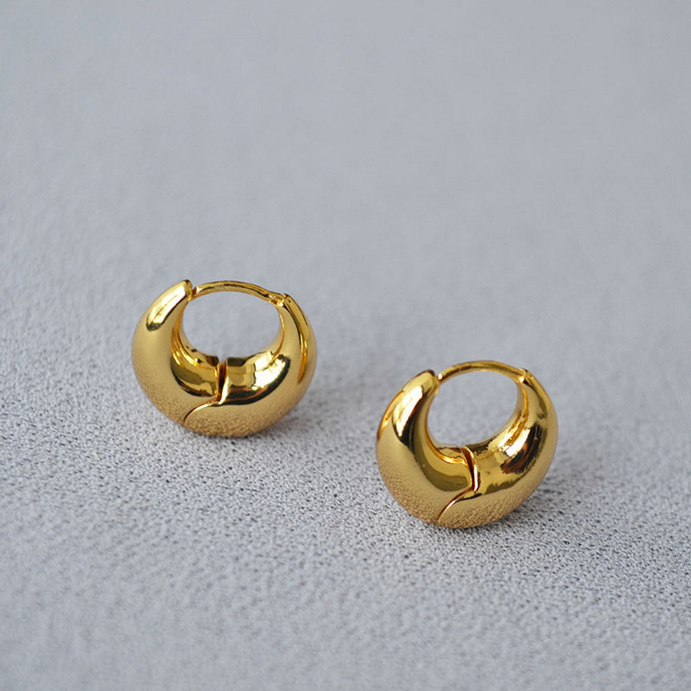 Brass gold-plated round ear buckles