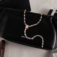 Load image into Gallery viewer, Golden stainless steel zircon Y-shaped autumn and winter long necklace