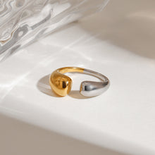 Load image into Gallery viewer, Stainless steel, golden steel color, two-tone open ring