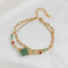 Load image into Gallery viewer, Pink peach blossom natural stone handcrafted beaded bracelet