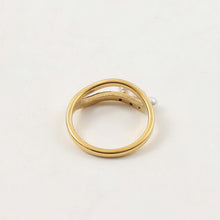 Load image into Gallery viewer, 18K gold small pearl row diamond ring