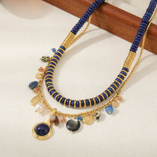 Load image into Gallery viewer, Lapis lazuli necklace, sweater chain
