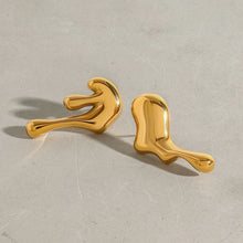 Load image into Gallery viewer, Golden stainless steel lava earrings