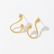 Load image into Gallery viewer, Stainless steel 18K gold geometric line design earrings