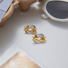 Load image into Gallery viewer, Stainless steel gold and silver color-matched five-pointed star stud earrings