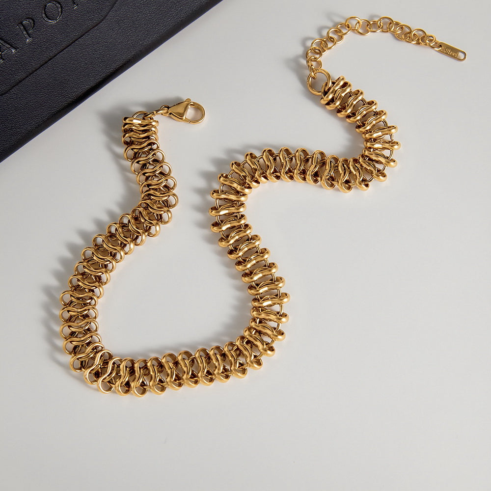 18k gold stainless steel Cuban necklace