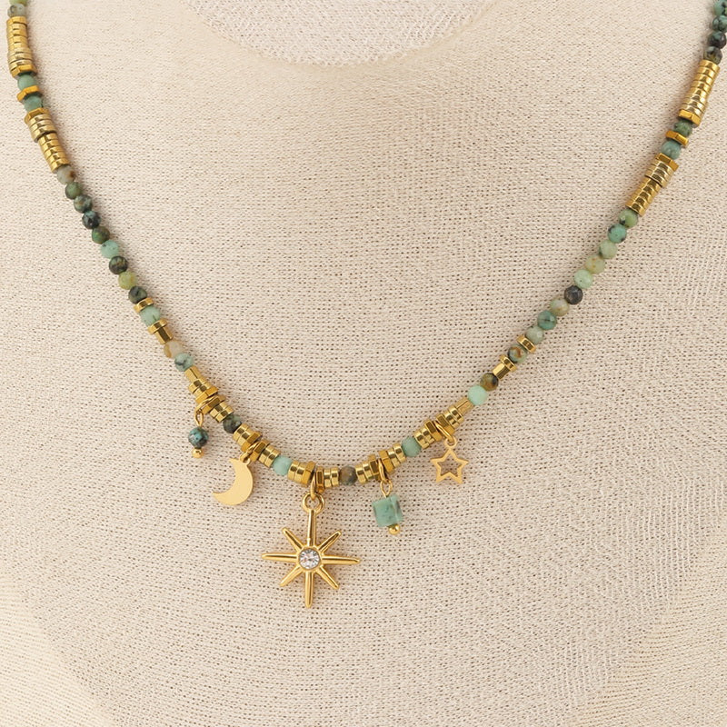 Bohemian-style beaded necklace
