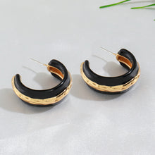 Load image into Gallery viewer, Double-color enamel drop glaze C-shaped ear rings