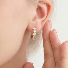 Load image into Gallery viewer, 18K gold stainless steel zircon stud earrings