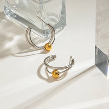 Load image into Gallery viewer, Stainless steel C-shaped ear rings with gold and silver color combinations
