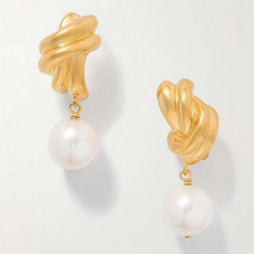 Stainless steel pearl earrings