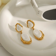 Load image into Gallery viewer, Stainless steel special-shaped imitation Baroque pearl earrings