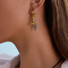 Load image into Gallery viewer, Stainless steel color-blocking heart-shaped pendant ear rings