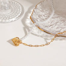 Load image into Gallery viewer, Stainless steel chain, pearl chain, heart-shaped pendant necklace