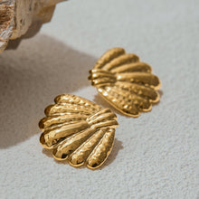 Load image into Gallery viewer, 18K gold stainless steel shell earrings