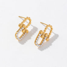 Load image into Gallery viewer, Golden stainless steel paperclip earrings