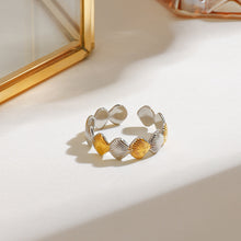 Load image into Gallery viewer, 18K gold stainless steel small shell gold and silver color-matched open ring