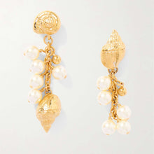 Load image into Gallery viewer, Stainless steel conch pearl pendant earrings