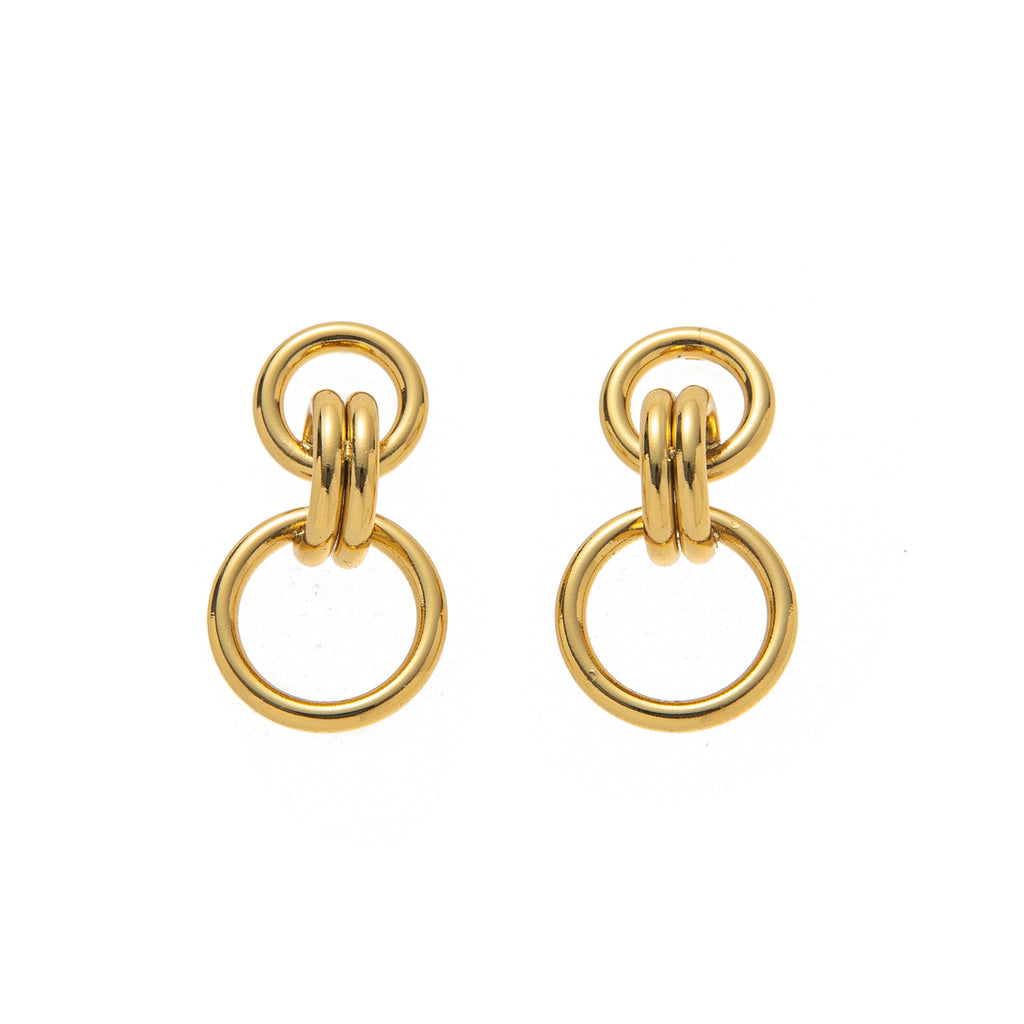 Stainless steel perforated circular earrings