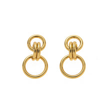 Load image into Gallery viewer, Stainless steel perforated circular earrings