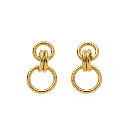 Stainless steel perforated circular earrings