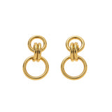 Stainless steel perforated circular earrings