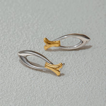 Load image into Gallery viewer, Stainless steel gold and silver color-matched fish-shaped earrings