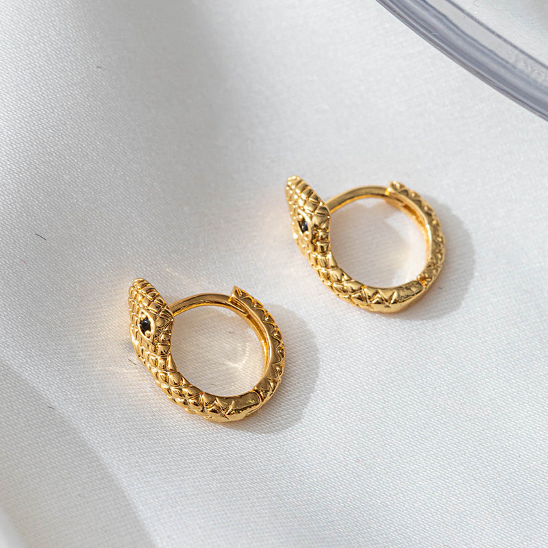 Little golden snake earrings