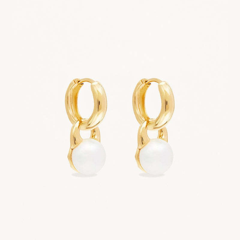 French vintage stainless steel pearl earrings