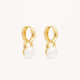 French vintage stainless steel pearl earrings